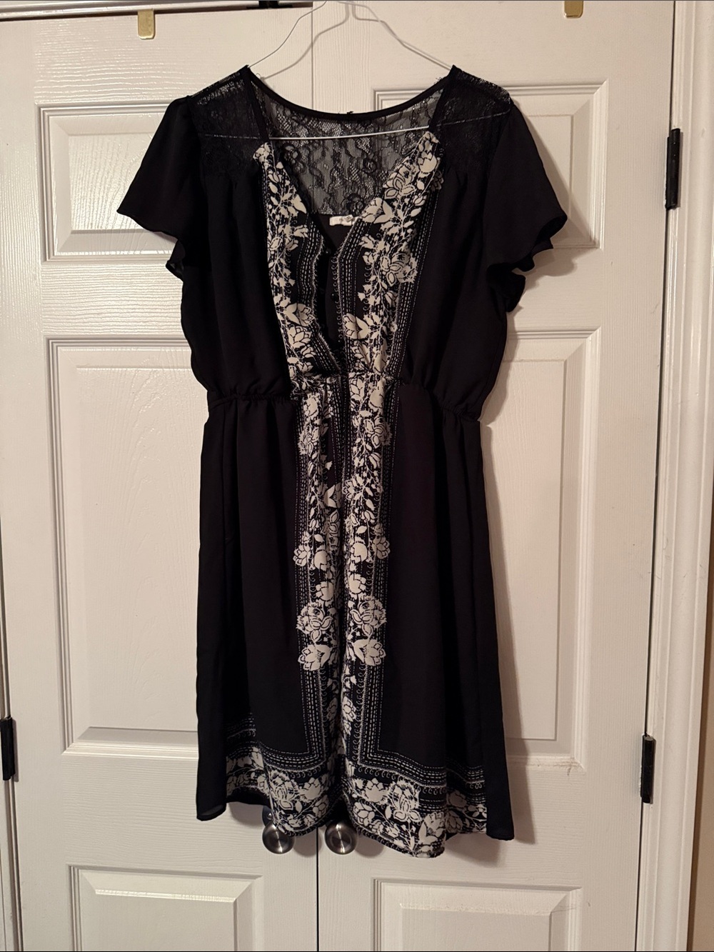 Maurices Black Lace-Trim Midi Dress